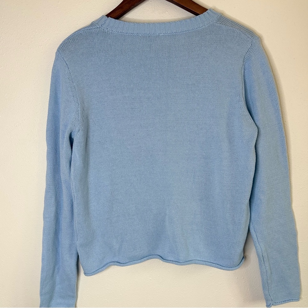 Miracle Anchor Sweater XS Light Blue Nautical Coastal Knit Pullover - Picture 4 of 7
